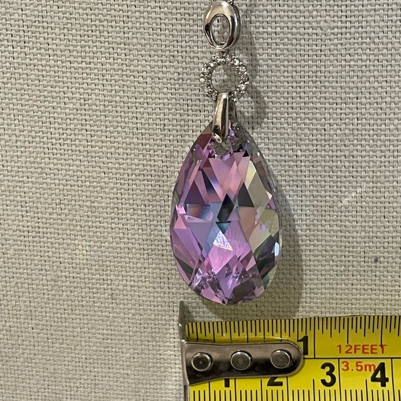 Sterling silver purple crystal pendant - Picture 1 of 7